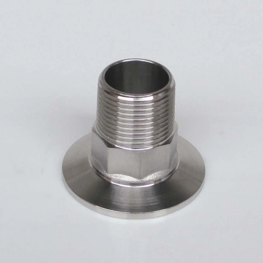 Sanitary 1.5'' Tri Clamp x 3/4'' Male BSP Adapter SS304 Stainless Steel