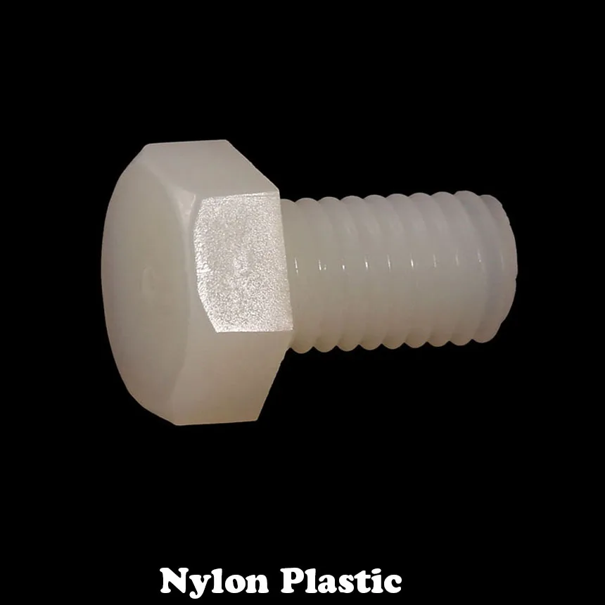 

40pcs M6 M6*12 White Insulating Metric Thread Hex Bolt Plastic Nylon Hexagon Screw