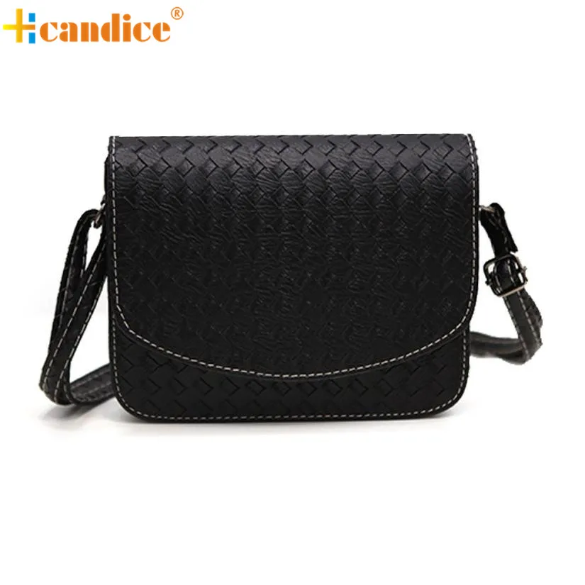 Наивность 2016 Новых Женщин Плеча Сумку PU Кожаные Сумки Девушки Crossbody Weave Сумочка JUN8U