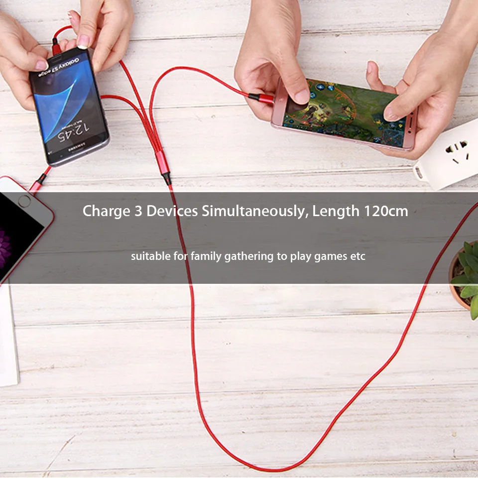 3 في 1 المصغّر usb نوع C متعددة كابل الشاحن ل Xiaomi Redmi ملاحظة 5/S2 سامسونج A60 S9 الهاتف المحمول سلك USB USB-C شحن كابل