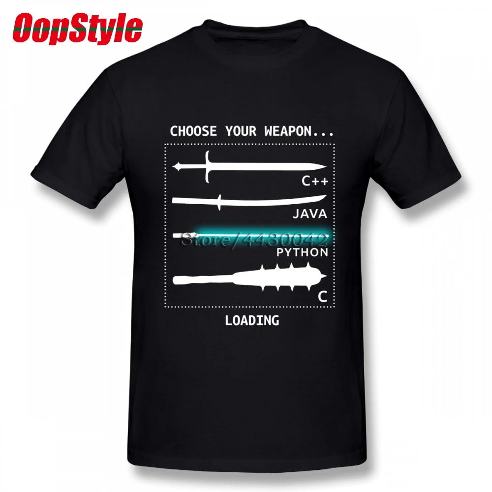 

Funny C++ Java Python T-shirt For Men Short Sleeve Cotton Plus Size Custom Tee