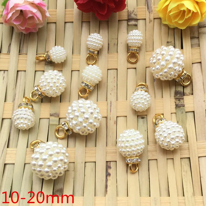 

10pcs 10-20mm Rice white Imitation Pearl Beads Round Beads Fit Europe Beads Jewelry making YKL