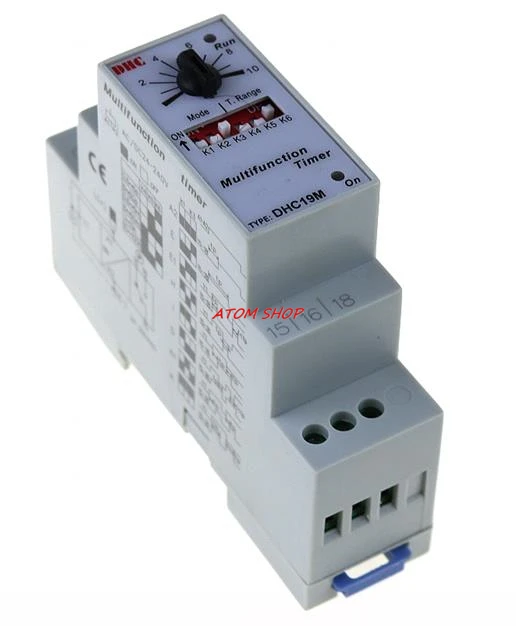 

DHC19-M AC/DC 24-240V Multifunction Timer Time Relay Guide rail timer DHC19-M