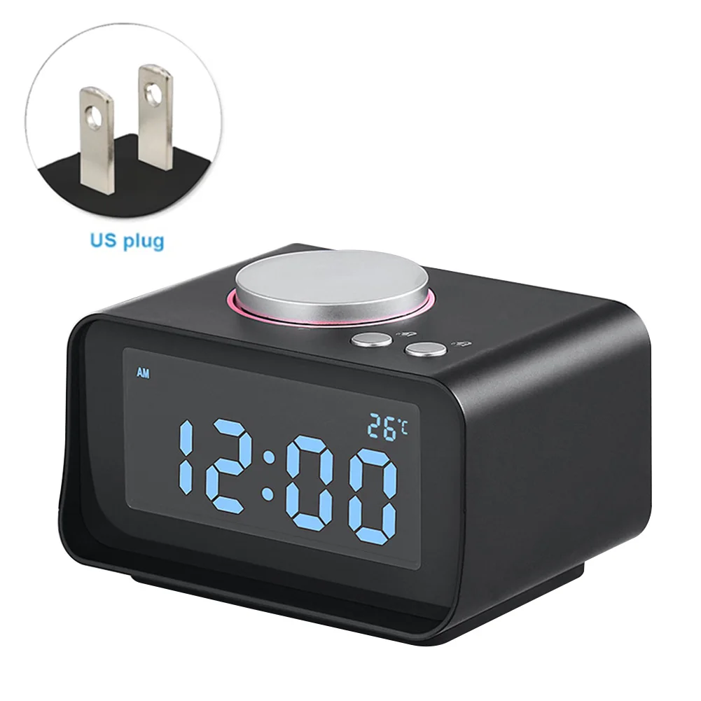 

FM USB Charging Alarm Clock Digital AUX In Radio Noctilucent Dual USB Dual Alarm