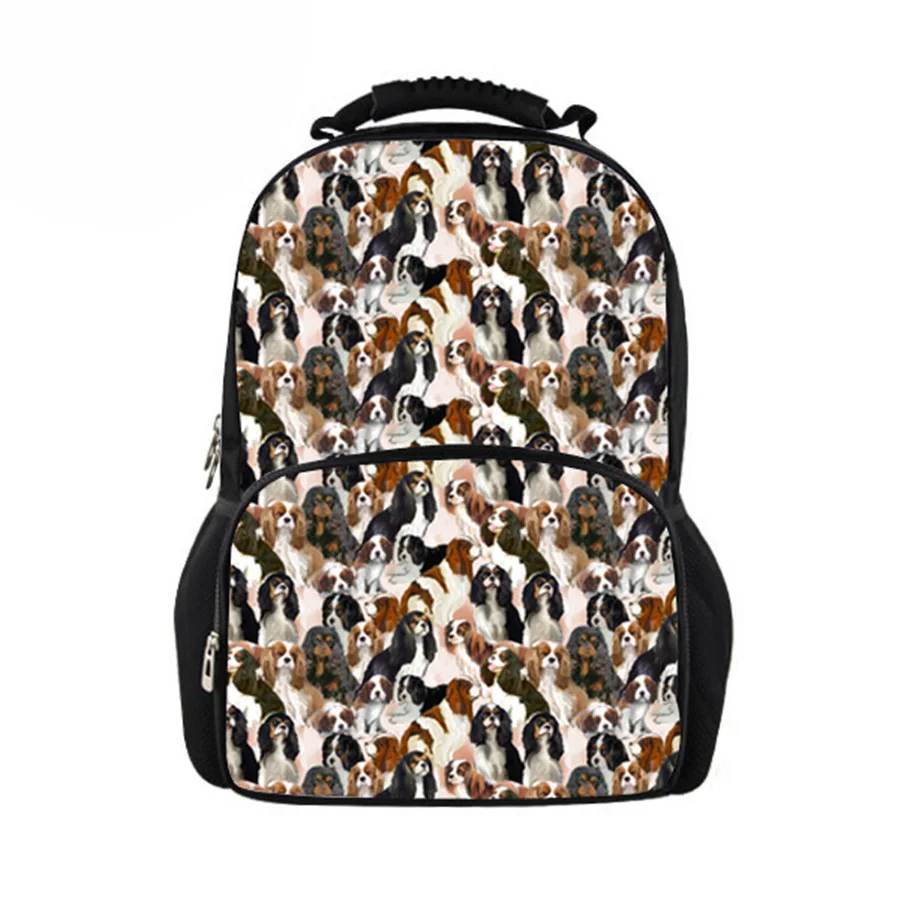 

Customized New Orthopedic School Bag Cavalier King Printing for Teenager High School Backpack Student Bookbag Mochila Sac A Dos