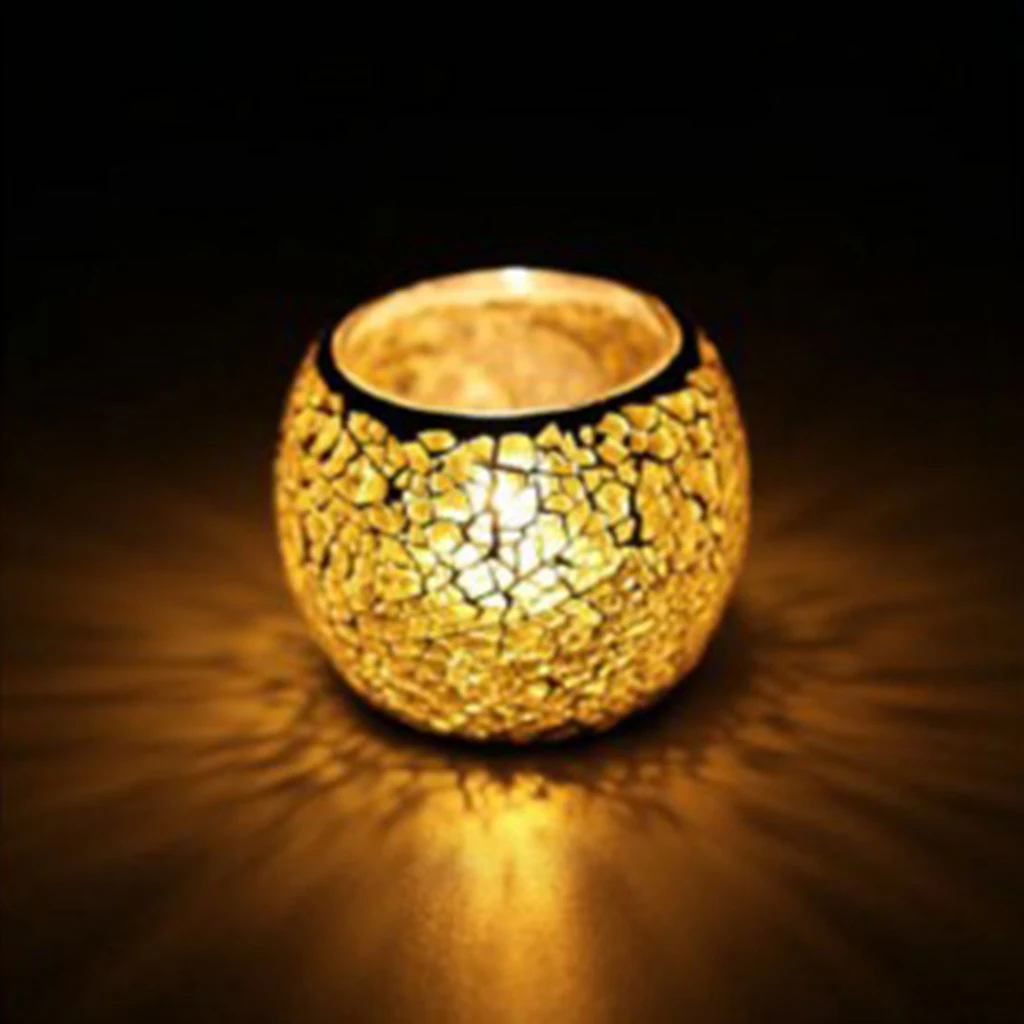 Mosaic Glass Tea Light Candle Holder Candlestick for Home Cafe Shop Decor_C