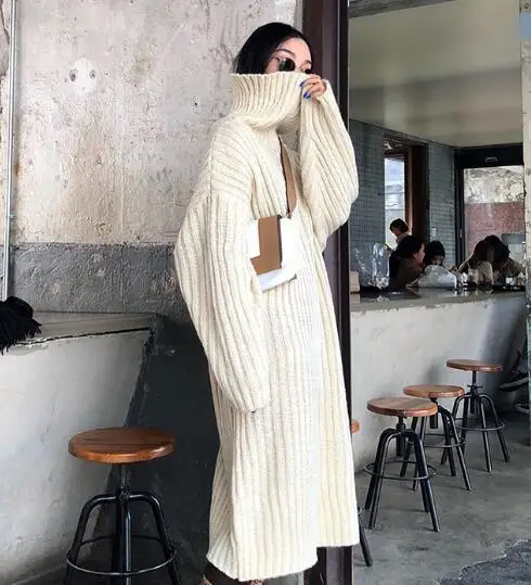 long loose sweater dress