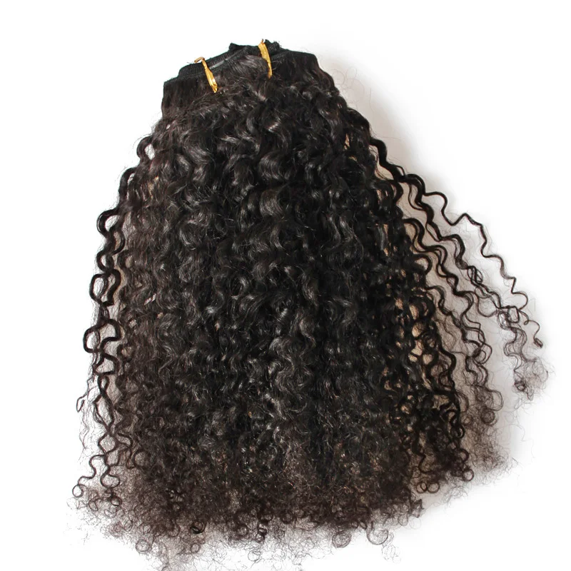 3B-3C-Kinky-Curly-Clip-In-Human-Hair-Extensions-Honey-Queen-Nautral-Color-Clip-in-Full (3)