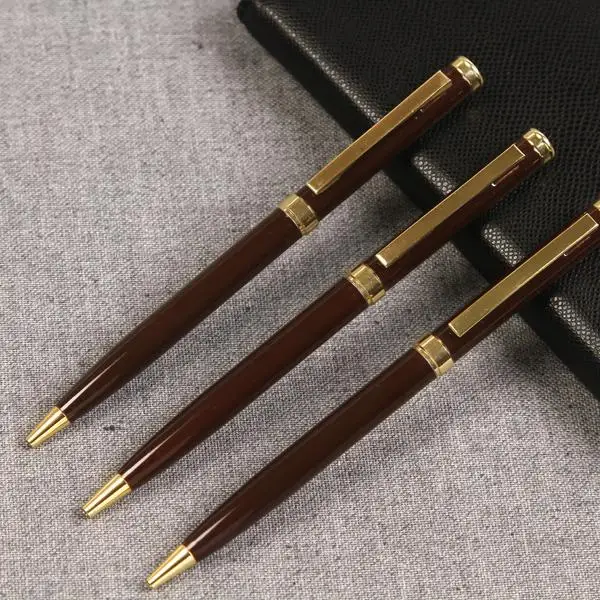 

Red brown color and black metal pen custom imprinted with your logo/text words High quality fashion business pen