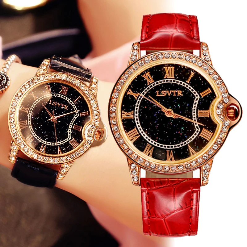 

Aristocratic women's watch 2019 new woman watch European and American style diamond starry face quartz waterproof female watch