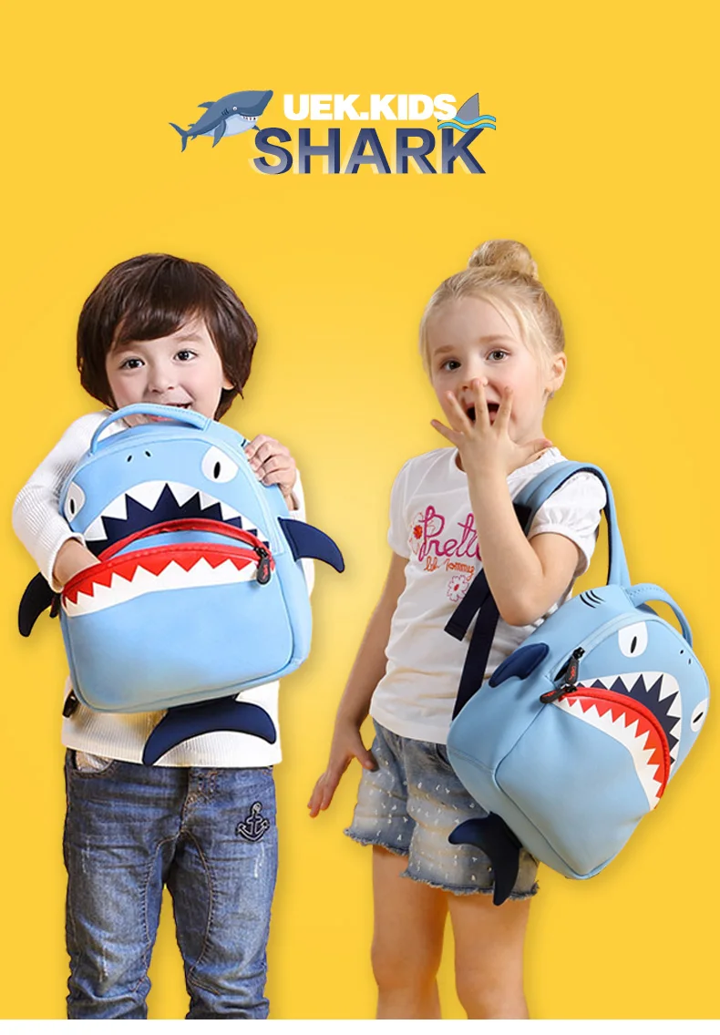 Детский рюкзак с 3D изображением акулы для мальчиков и девочек от 3 до 6 лет, сумка для детского сада, корейский Детский рюкзак через плечо, сумка