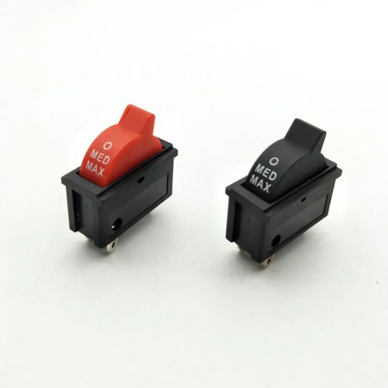 5 шт. AC 250 В 10A SPDT 1NO 1NC 3 Pin черный красный кнопка управления горячим ветром кулисный переключатель для фена
