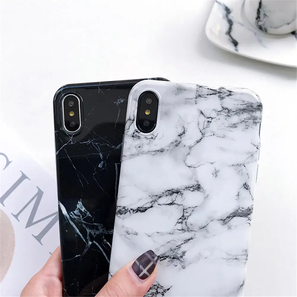 Funda de teléfono de silicona de mármol de lujo para iphone XS Max X XR 7 8 6 6S Plus funda suave cubierta trasera de TPU 8 para iphone 7 Plus Funda