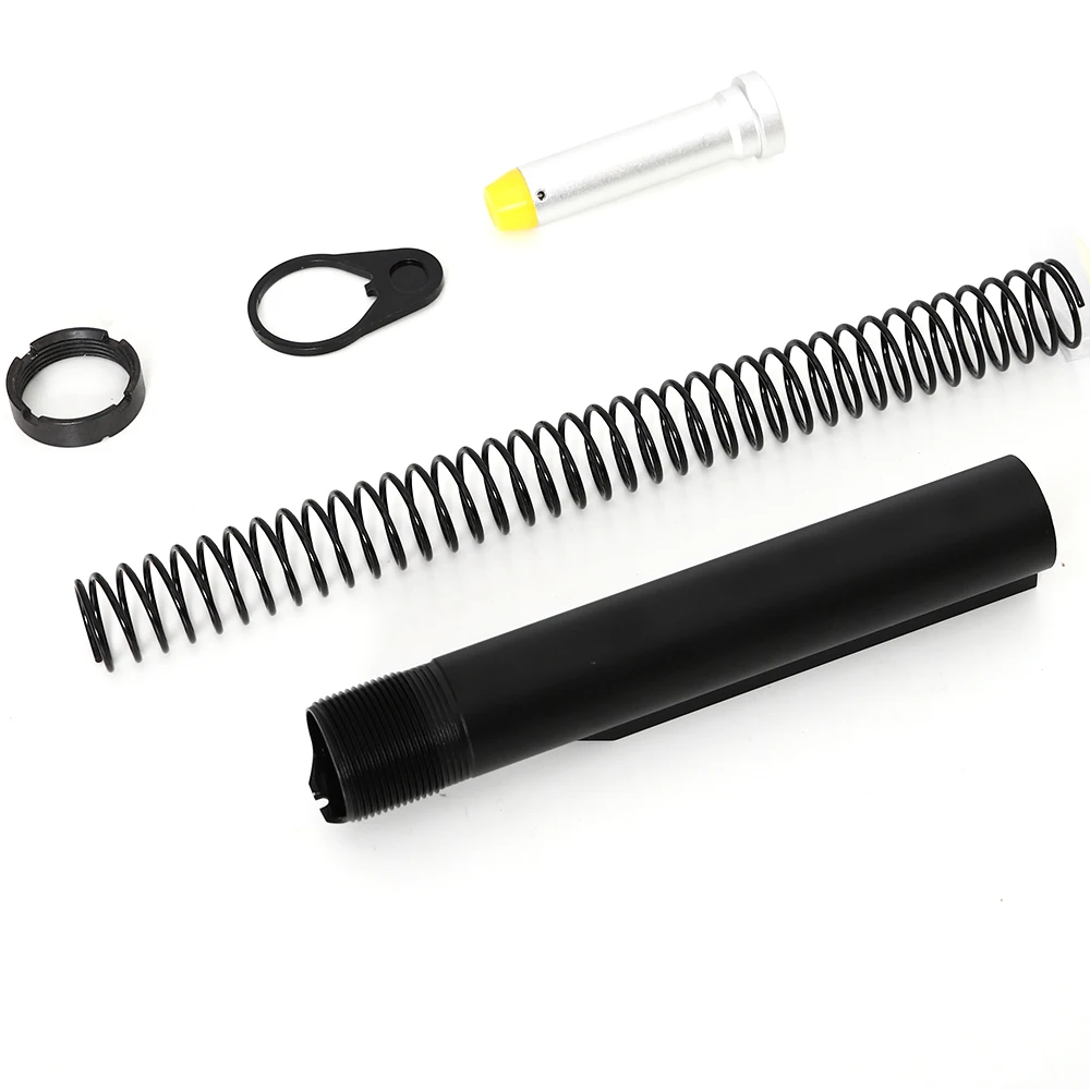 

Tactical AR15 Latch Mil-spec 6 Position Buffer Extension Tube Rod Assembly /Kit 5 Items Combo Cylinder Rod End Plate Spring Nut