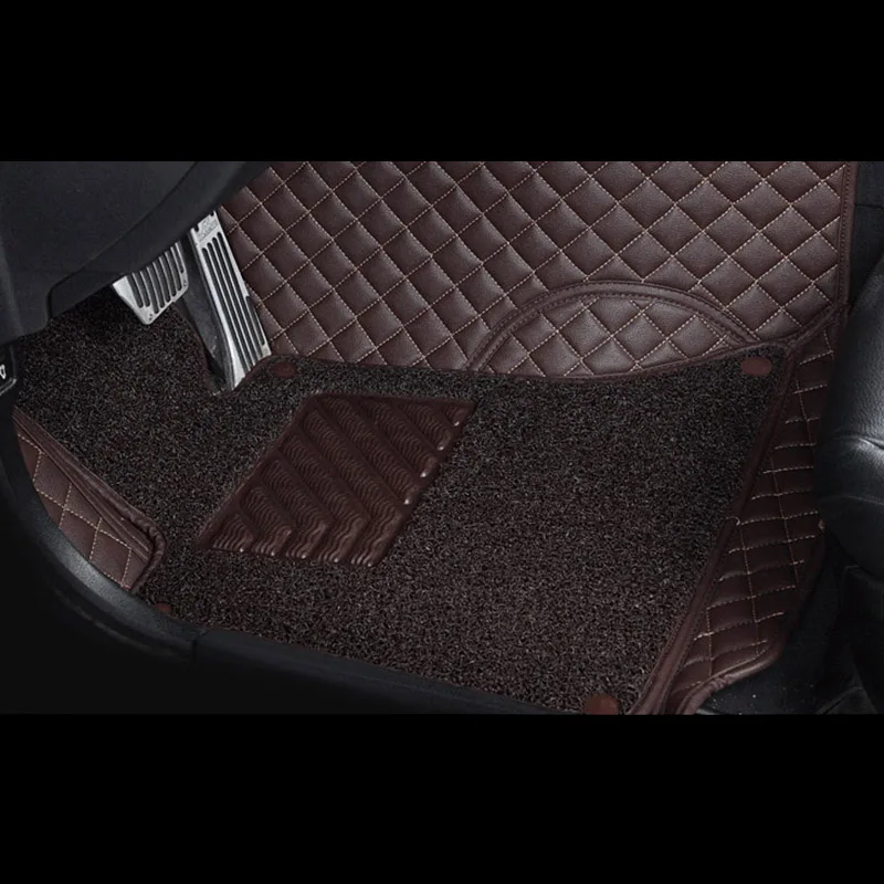 

2018 new arrival 2Layers pu leather easy clean car floor mats for explorer 7seats waterproof non-slip environment for ford