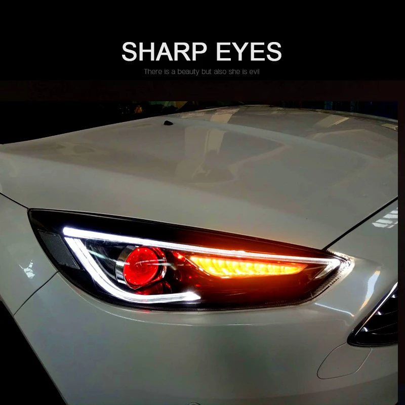 CNSUNNYLIGHT For Ford Focus 2015 2016 2017 Car Headlight Assembly LED Demon Eyes DRL Turn Signal Xenon HID Projector Lens (14)