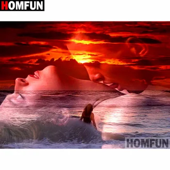 

HOMFUN Diamond Painting "Sunset couple" DIY 5D Diamond Embroidery Sale Full Set Rhinestone Cross Stitch Home Decor A20271