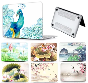 

Chinese Painting Protective Hard Shell Case Keyboard Cover Skin Set Pouch Fit 11 12 13 15"Apple Macbook Air Pro Retina Touch Bar