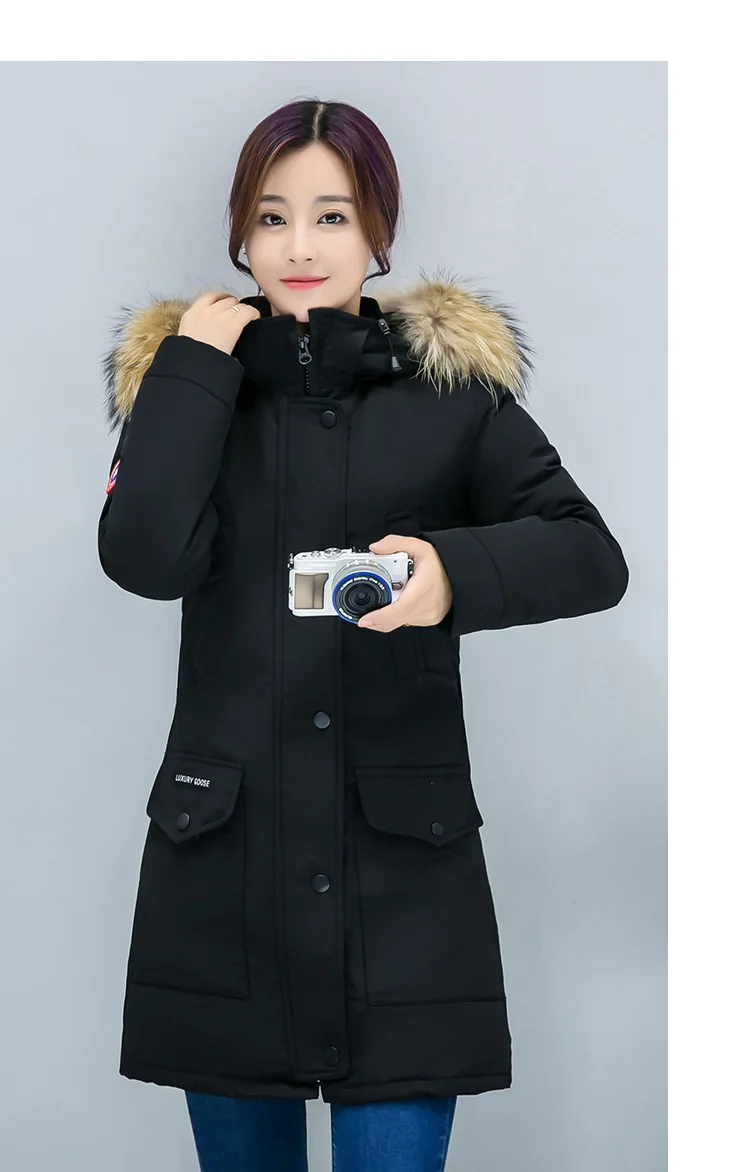 New winter cotton jacket female hooded women's long big yards thickening parkas manufacturer wholesale HS7373