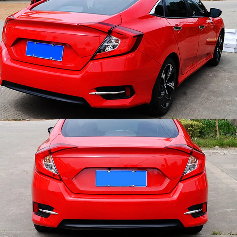 Для Honda Civic 2016 2017 2018 2019 2020 хром Лампа заднего противотуманного фонаря для бровей