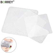 Borrey 4 шт./компл. Еда свежие Саран Обёрточная бумага силиконовые крышки Еда и Чаша Обложки многоразовые прочный и эластичный силиконовый чехол