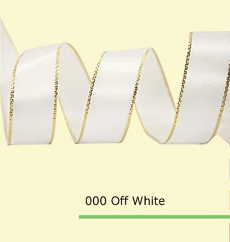 

1.5inch (38mm) Gold Metallic Edge Satin Ribbons 35colors in stock