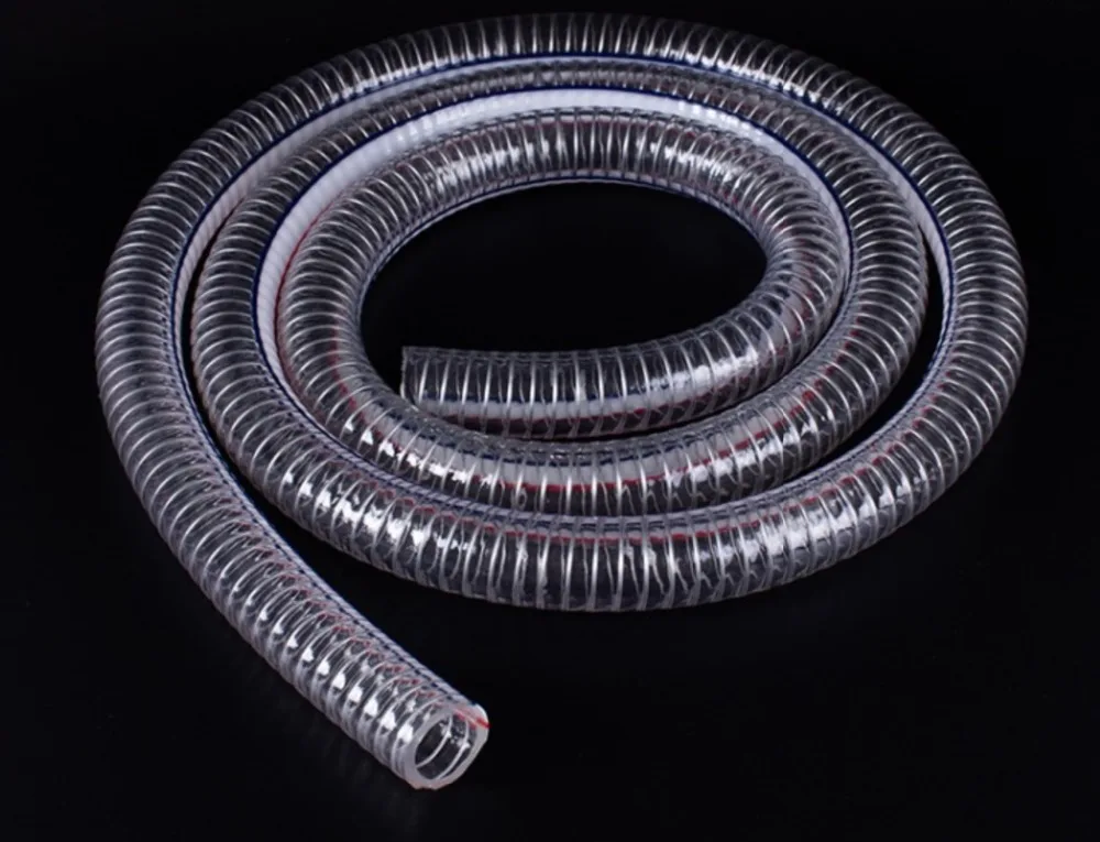 

1meter DN15*4 Thickness:2.5mm PVC high pressure hose with steel wire hoses Plastic transparent tube