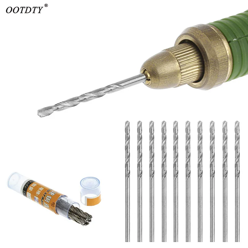 

OOTDTY 1 Set 10 Pcs 1.8mm Multifunction Tiny Micro HSS Straight Shank Twist Drilling Bits