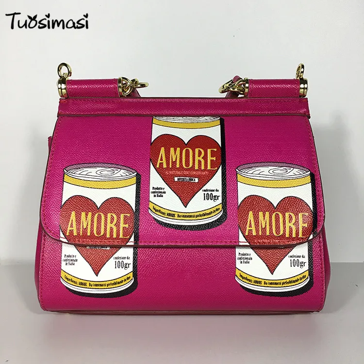 

2018 Ladies Purses Jar bottle print totes Leather Shoulder Handbags (HB015)