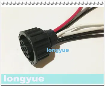 

longyue 20pcs 7 way female round amp piug pigtail waterproof sensor Tyco connector Adaptor Harness 30cm wire