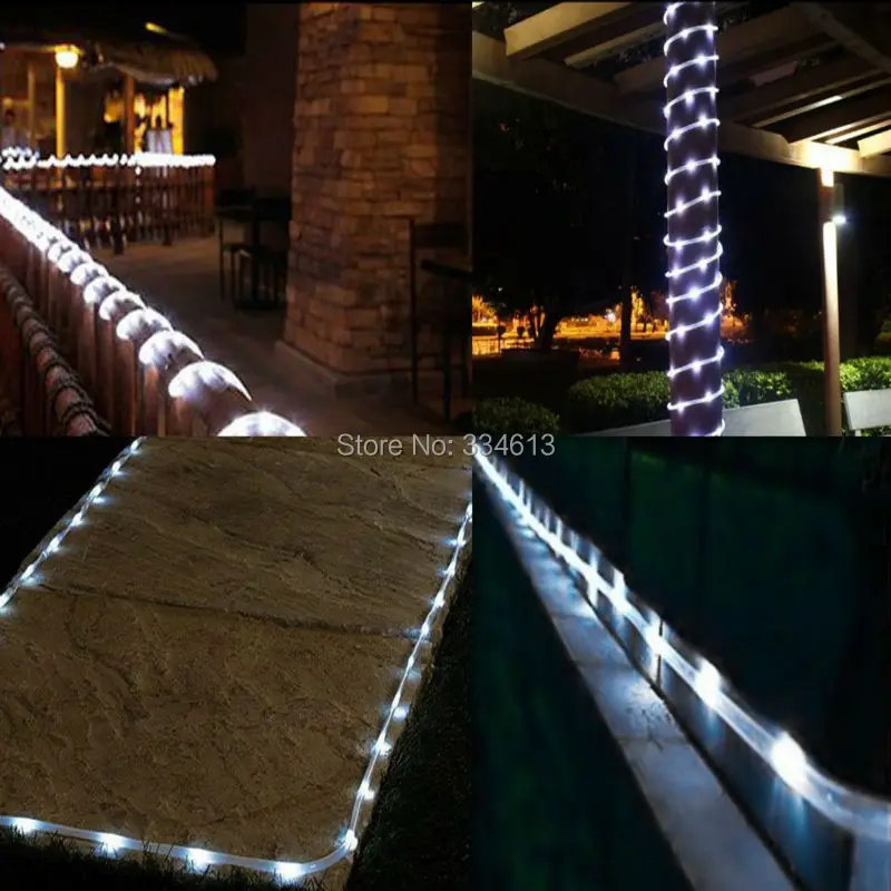 Солнечные ПВХ трубки наружные светодиодные полосы струнные огни 5 м 50LED