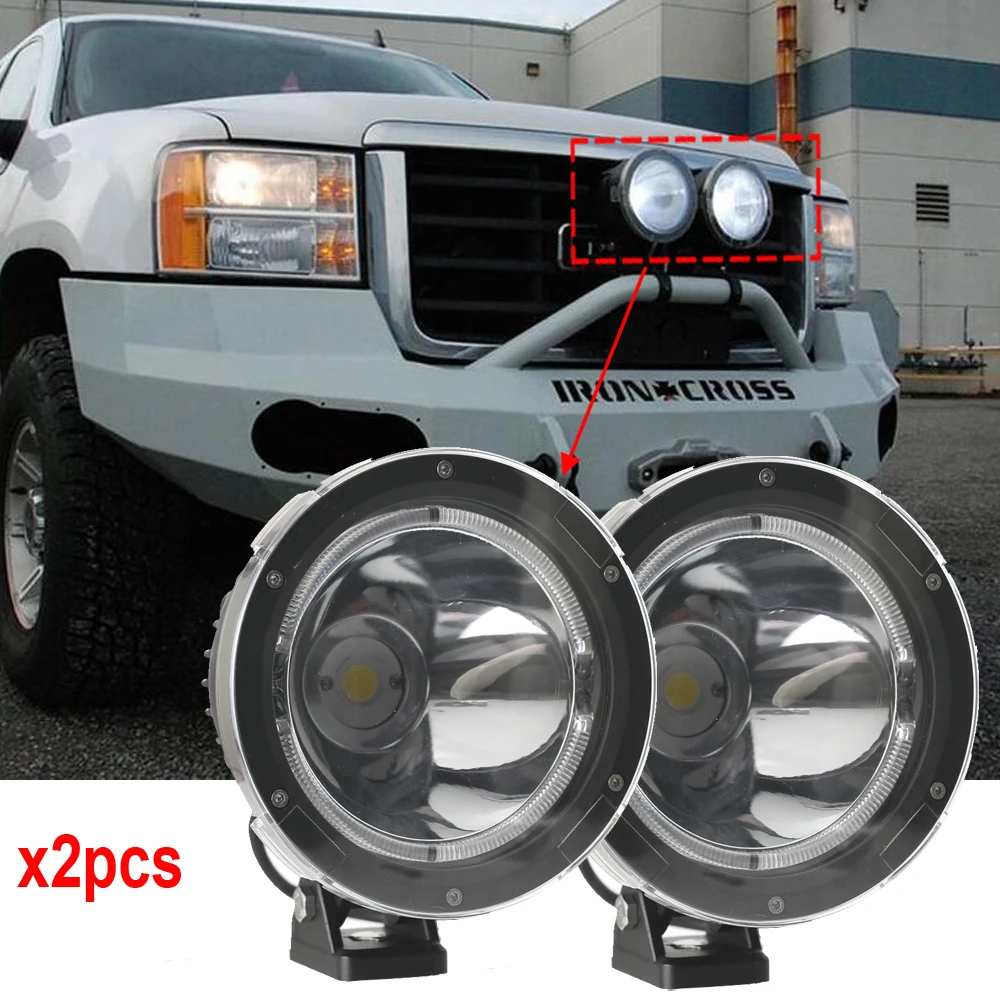 

6.7inch Single Chips 50W Led Light Cannon Round Driving Fog Lights 12V 24V Off Road Led Lights for Truck ATV 4WD SUV Boat x 2pcs