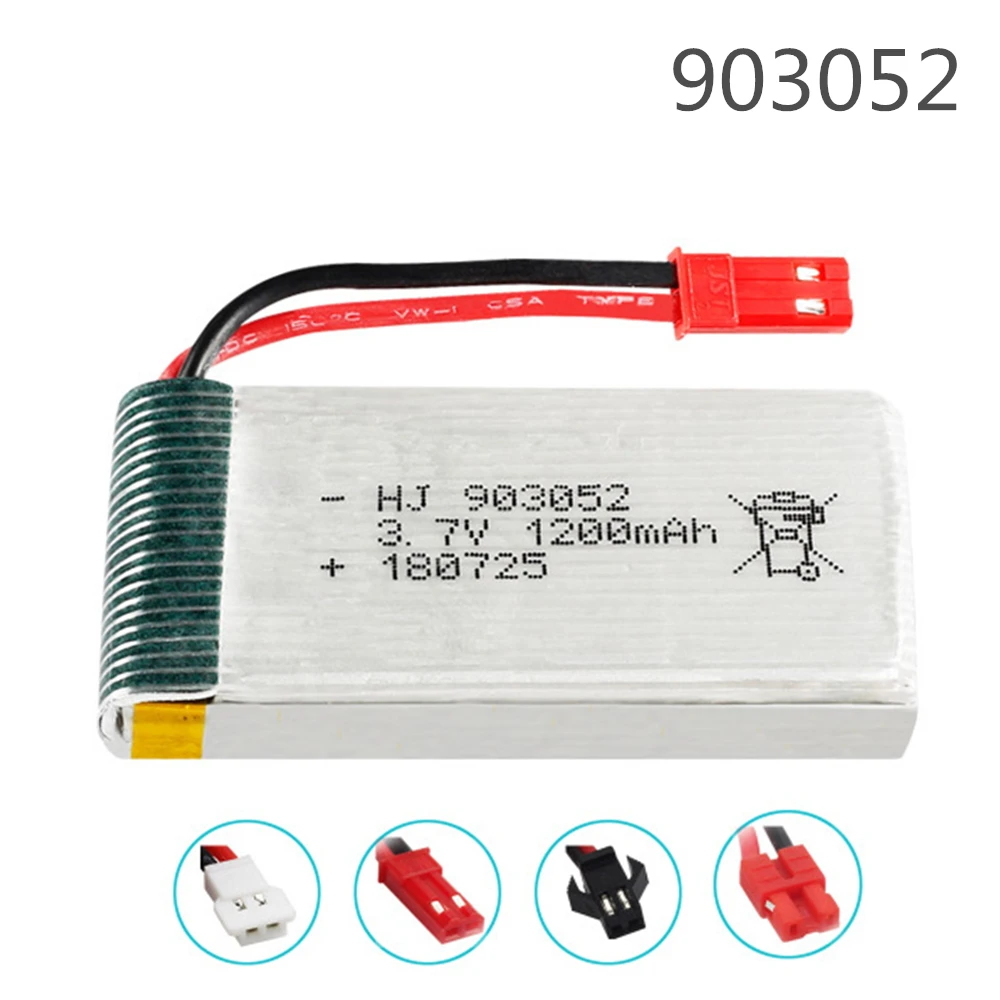 

3.7V 1200mAh 30c Lipo Battery for Syma X5SW X5SC X5S X5SC-1 X5HW X5UW M18 H5P HQ 859B RC Quadcopter 3.7V 1200mAh 903052 Battery