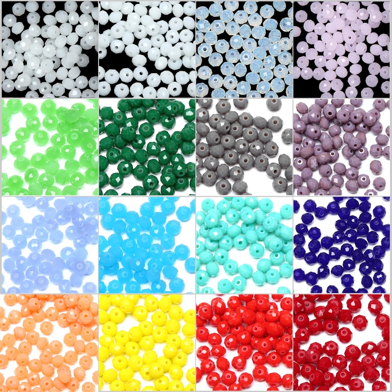 

150Pcs/Lot Free shipping 4mm Candy Colour Faceted Glass Crystal Rondelle Spacer Beads Pick 16 Colors