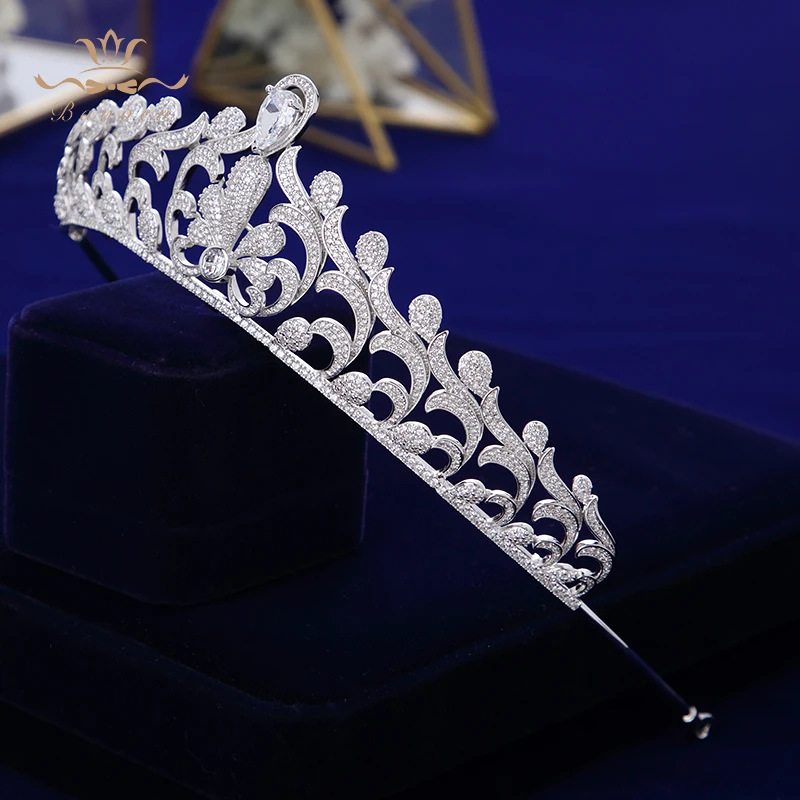 Заколки для волос Bavoen элегантные прозрачные с цирконием|wedding hair accessories|crown tiarahairband
