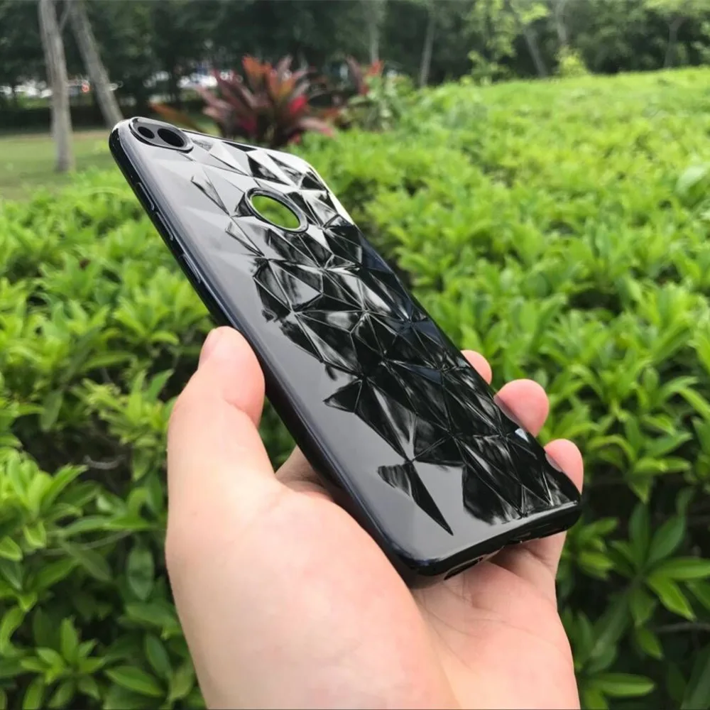 3D алмаз текстура ТПУ huawei P8 Lite 2017 чехол из мягкого силикона с P9 задняя защитная