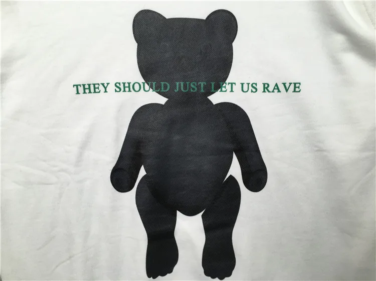 Новинка 19ss мужские толстовки с капюшоном с рисунком медведя Let us Just Rave толстовки с капюшоном бархатные хлопковые толстовки с ворсом для улицы в стиле хип-хоп# G84