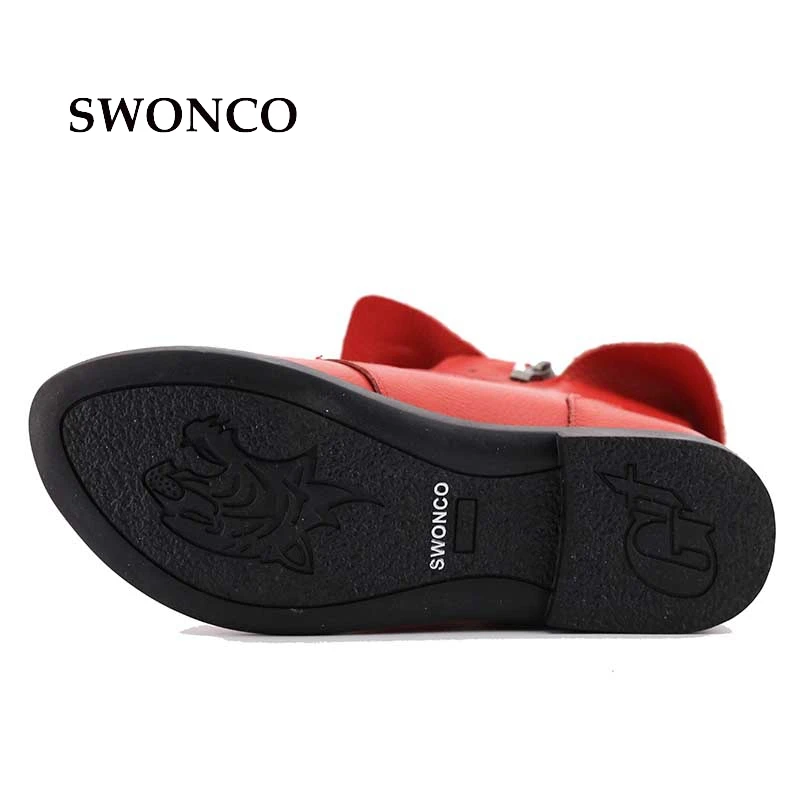 Women's Boots Ankle Boot Genuine Leather Lace Up Winter Boot Ankle Boots For Women Genuine Leather Low Heel Female Shoes Women's Shoes