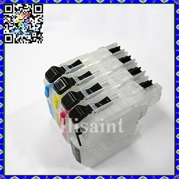

Hisaint 4Pcs LC563 BK C M Y refillable Ink cartridge for Brother MFC-J2510/J2310/J3520/J3720 Ink Benefit Printer