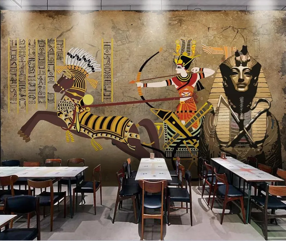 

Custom vintage Egyptian series background wall paintings