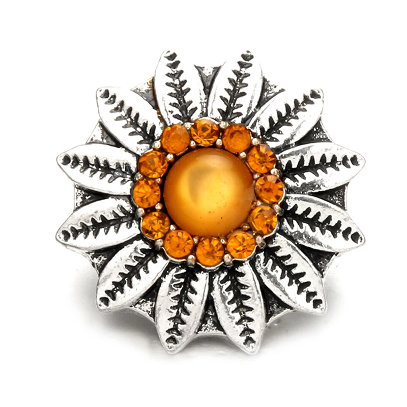 XH8051 кристалл 18 мм Цветок металлическая кнопка подходит оснастки ювелирных изделий DIY - Окраска металла: Metal snap button10