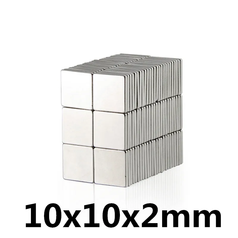 

20pcs magnet 10x10x2 Rare Earth small Strong block permanent 10*10*2mm fridge Electromagnet NdFeB nickle magnetic square
