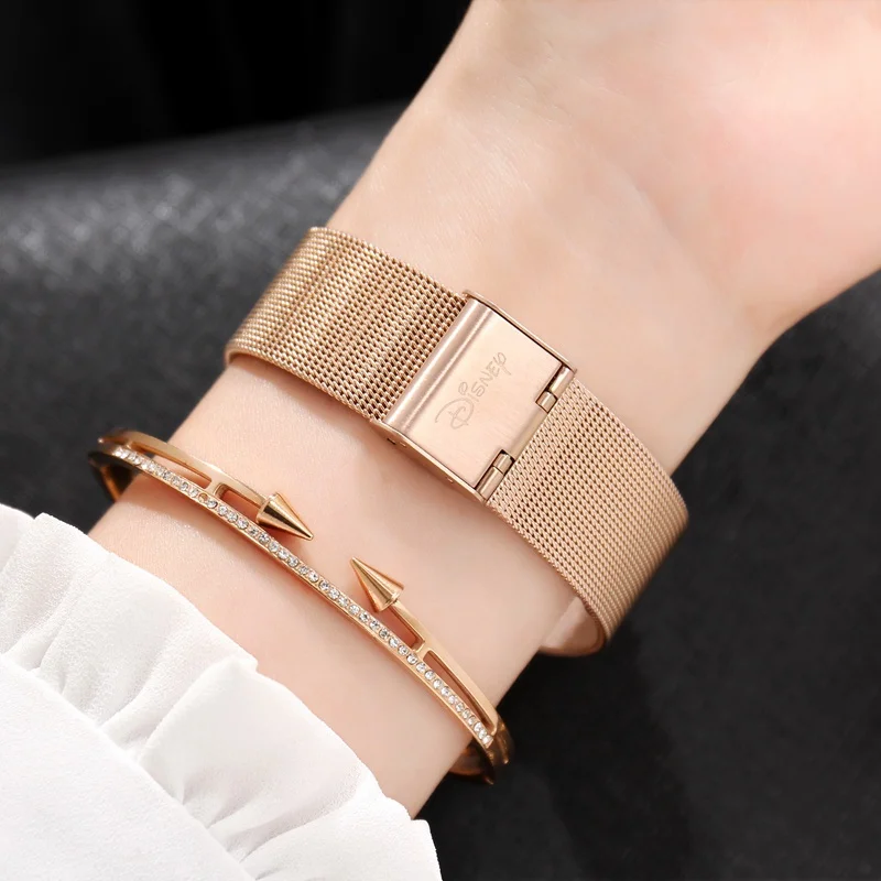 Original Disney Rose Gold Stainless Steel White Black Fashion Simple Women Quartz Watch Ladies Mickey Mouse High Quality Time Original Disney Rose Gold Stainless Steel White Black Fashion Simple Women Quartz Watch Ladies Mickey Mouse High Quality Time