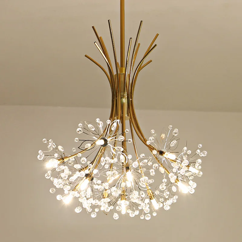 Современные подвесные светильники в скандинавском стиле, креативные художественные подвесные лампы с одуванчиком, светодиодный Кристалл, модные барные лампы для гостиной, столовой