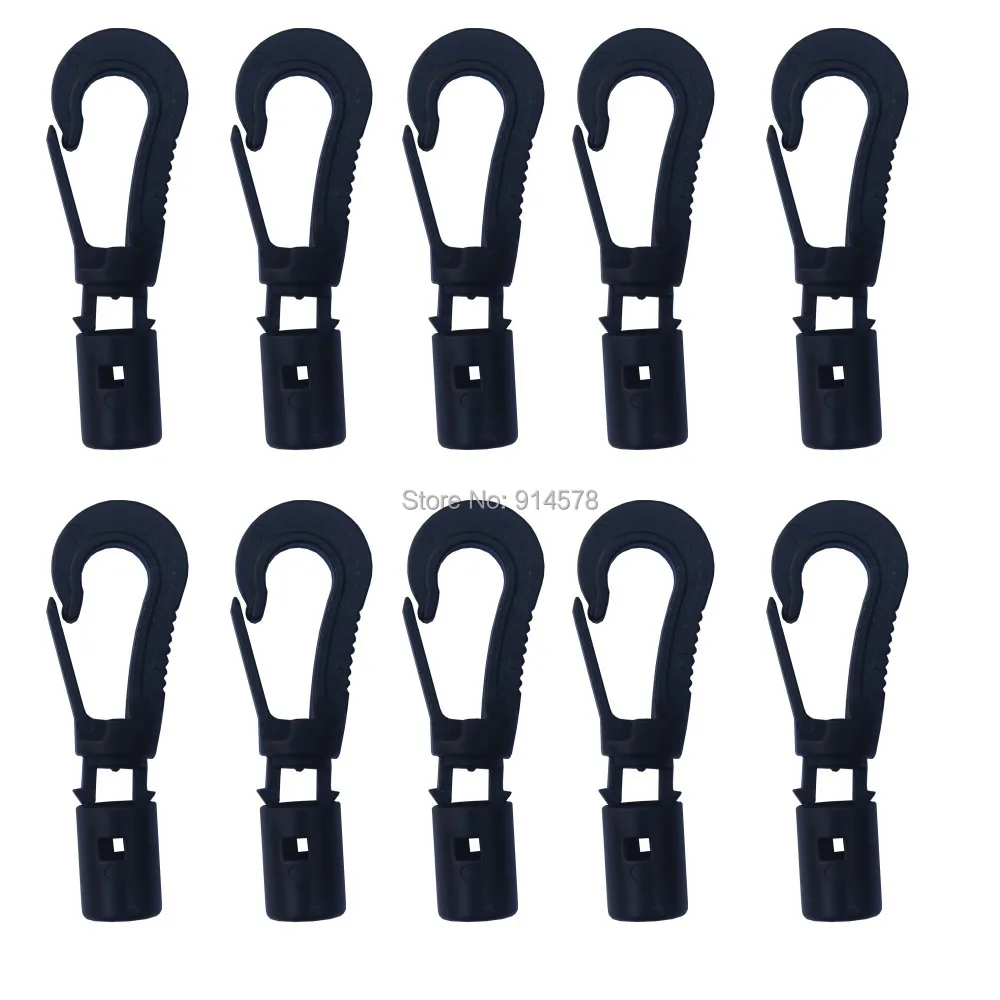 10 x Shock cord Hook Self fit Hook Snap Hook for 3 to 4mm bungee shock