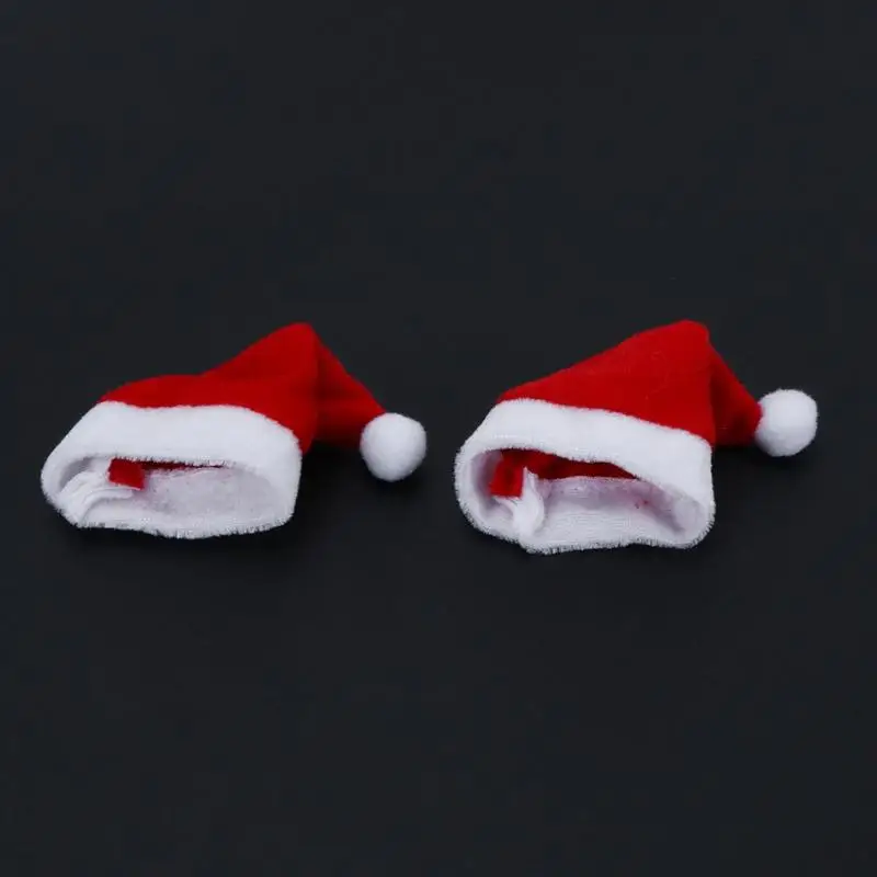 10 шт./лот, мини-шапка Санта Клауса, Рождественская Крышка для бутылок, Рождественский леденец, Топпер, Декор, Рождество, Год, украшение для дома