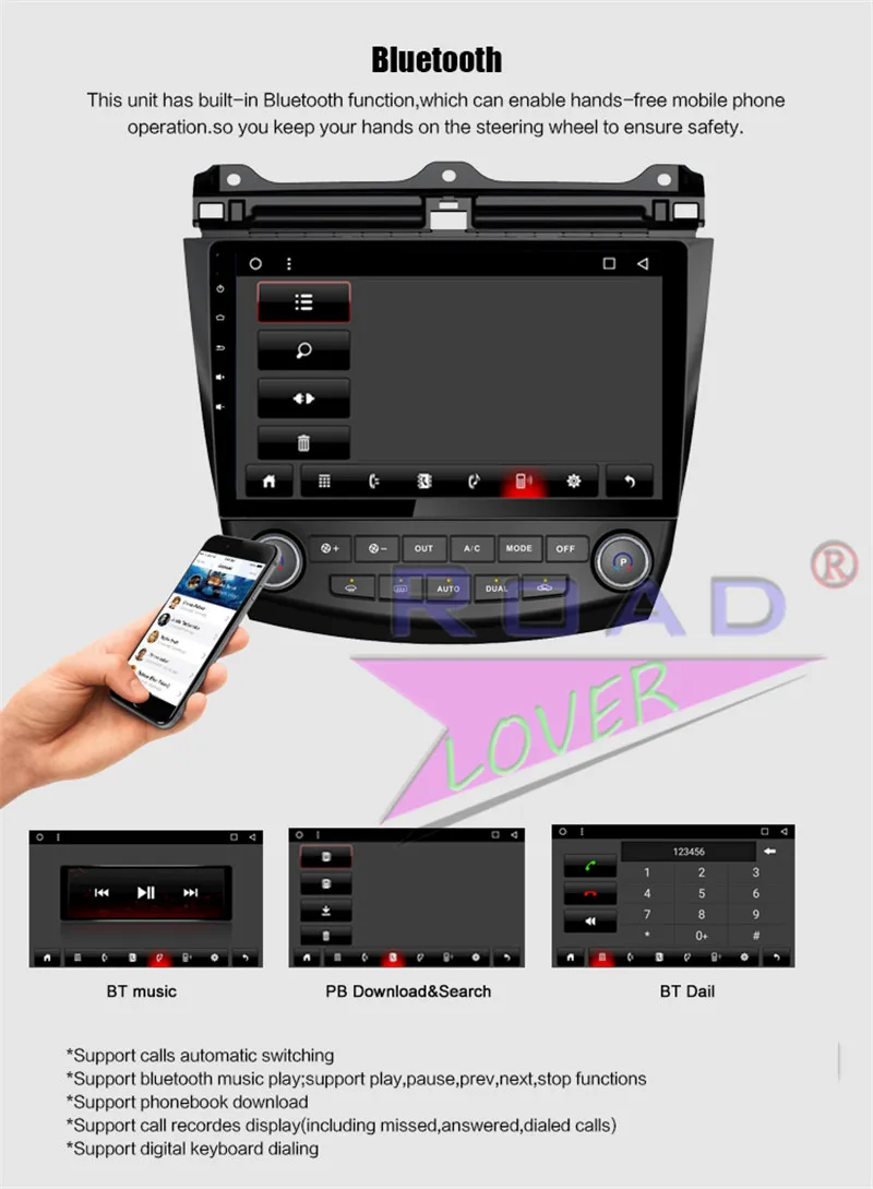Cheap Roadlover Android 8.1 Car Multimedia  Player For Honda Accord 2004 2005 2006 Stereo GPS Navigation Radio Magnitol 2 Din NO DVD 23