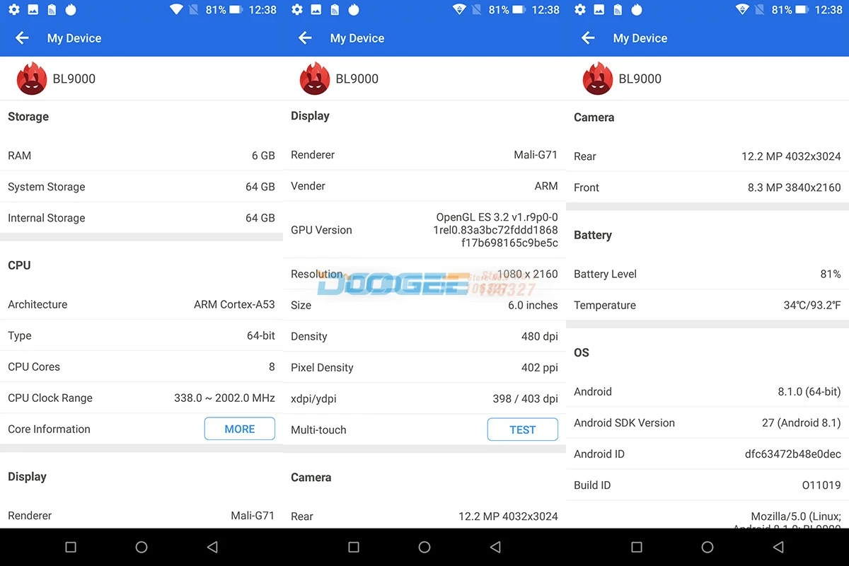 Новое поступление DOOGEE BL9000 6 Гб ПЗУ 64 Гб ОЗУ смартфон Helio P23 18:9 9000 мАч Беспроводная зарядка 5,9" FHD+ Android 8,1