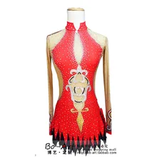 На фигурных коньках Танцы одежда для женщин конкурс Танцы Одежда для девочек пользовательские Лидер продаж спандекс на фигурных коньках одежда красный