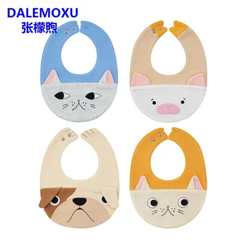 

Baby Animal Bib Cute Pig Burp Cloth Cotton Boys Girls Bandana Slabbers Baby Eating and Feeding Clothe For Infant Kid Baby Stuff